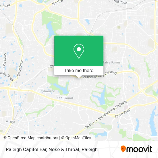 Mapa de Raleigh Capitol Ear, Nose & Throat
