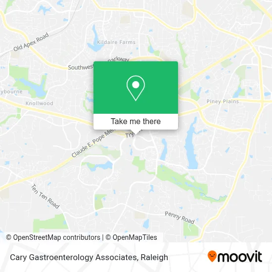 Cary Gastroenterology Associates map