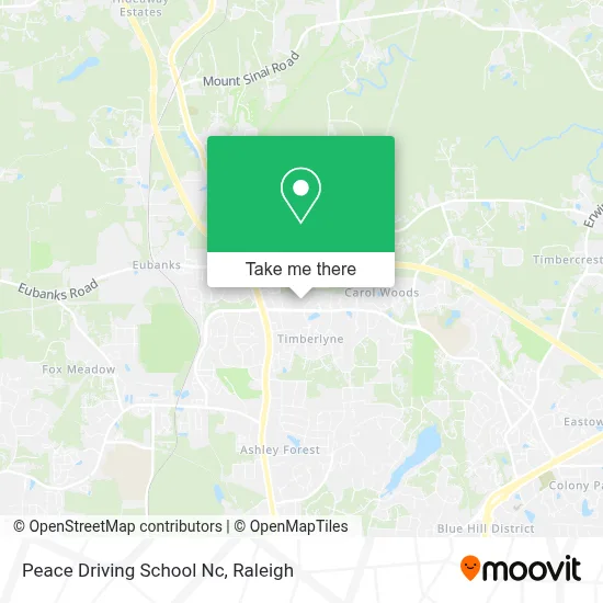 Peace Driving School Nc map