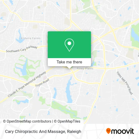 Cary Chiropractic And Massage map