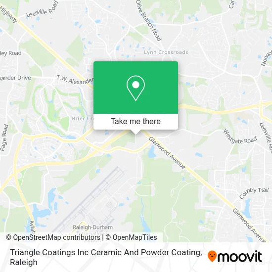 Mapa de Triangle Coatings Inc Ceramic And Powder Coating