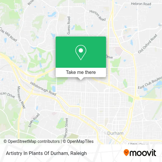 Artistry In Plants Of Durham map