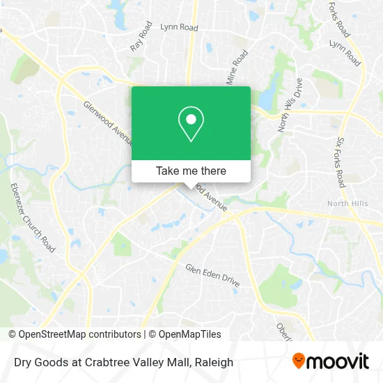 Dry Goods at Crabtree Valley Mall map