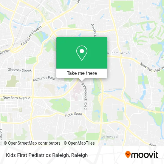 Kids First Pediatrics Raleigh map