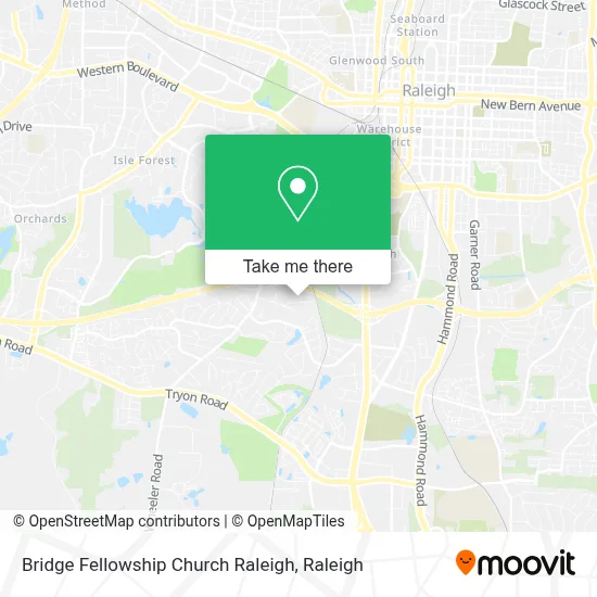 Bridge Fellowship Church Raleigh map
