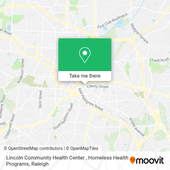 Lincoln Community Health Center , Homeless Health Programs map