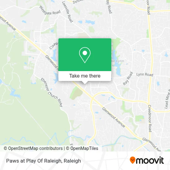 Paws at Play Of Raleigh map