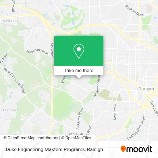 Duke Engineering Masters Programs map