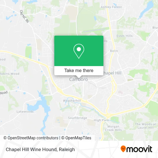 Chapel Hill Wine Hound map