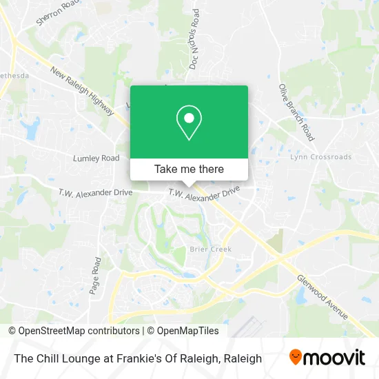 The Chill Lounge at Frankie's Of Raleigh map