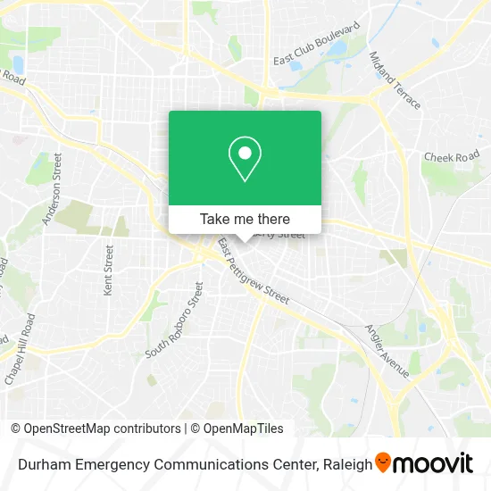 Durham Emergency Communications Center map