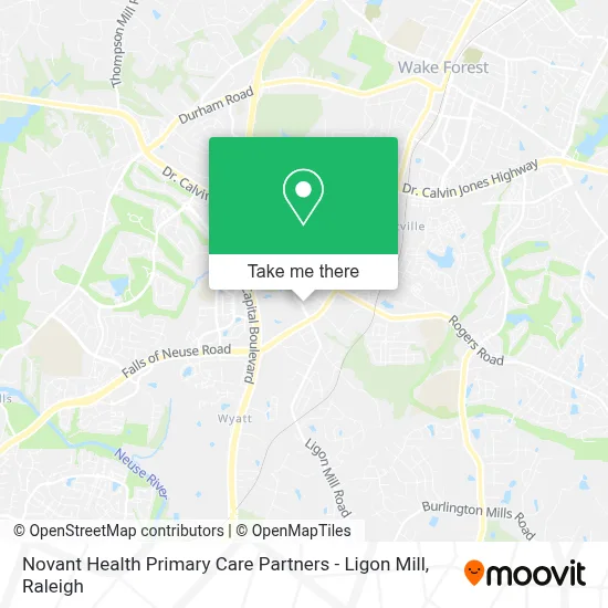 Novant Health Primary Care Partners - Ligon Mill map