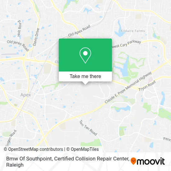 Bmw Of Southpoint, Certified Collision Repair Center map