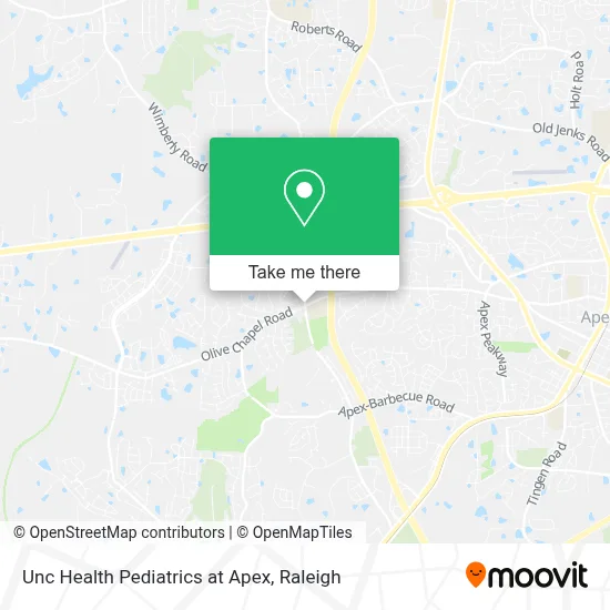 Unc Health Pediatrics at Apex map