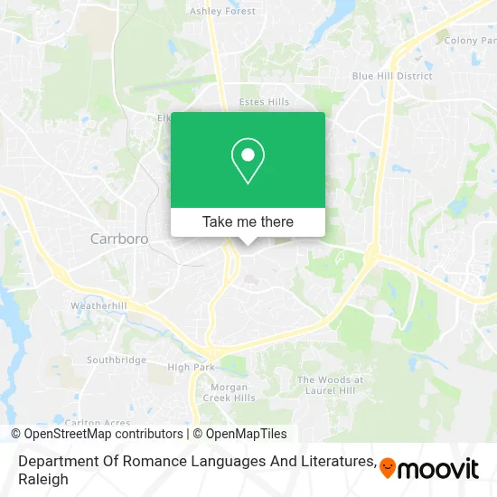 Department Of Romance Languages And Literatures map
