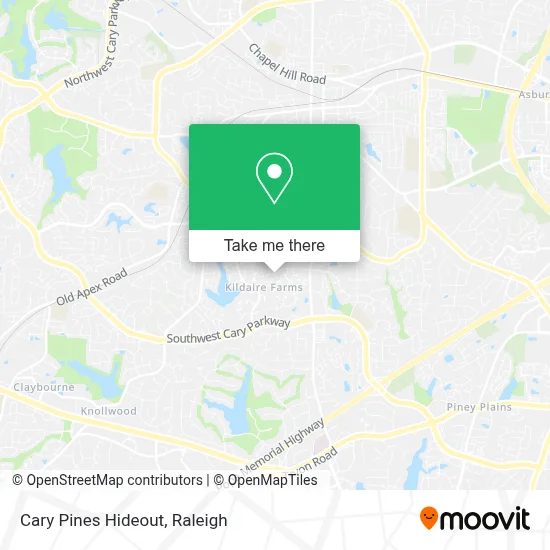 Cary Pines Hideout map