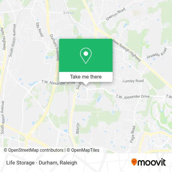 Life Storage - Durham map