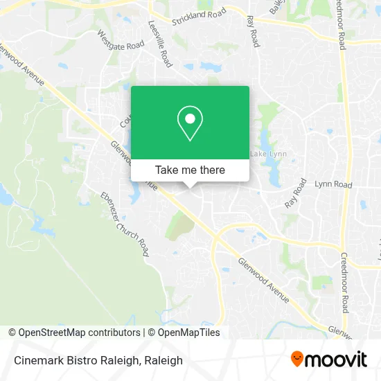 Cinemark Bistro Raleigh map