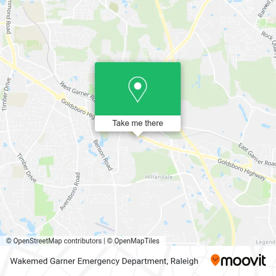 Wakemed Garner Emergency Department map