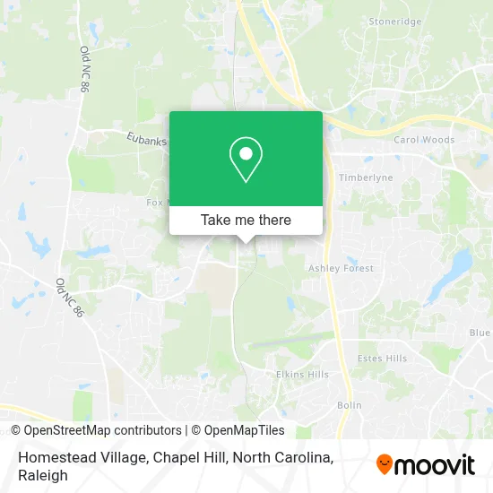 Homestead Village, Chapel Hill, North Carolina map