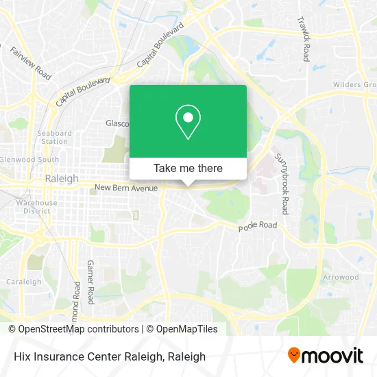 Hix Insurance Center Raleigh map