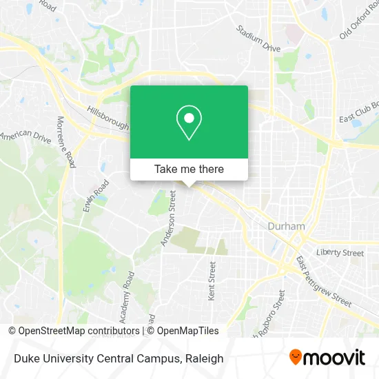 Duke University Central Campus map