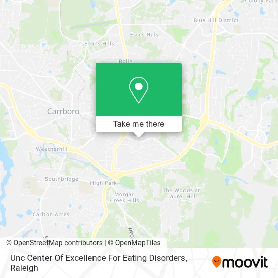 Unc Center Of Excellence For Eating Disorders map