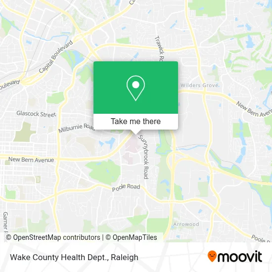 Wake County Health Dept. map