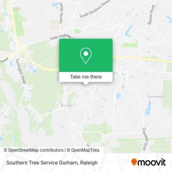 Southern Tree Service Durham map