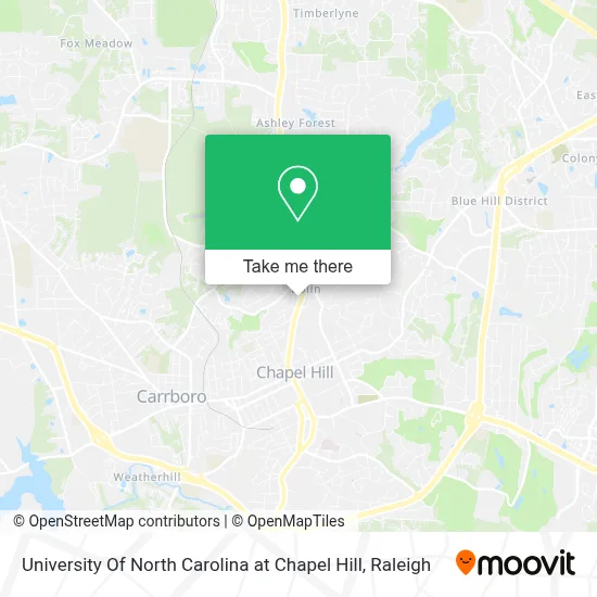 University Of North Carolina at Chapel Hill map