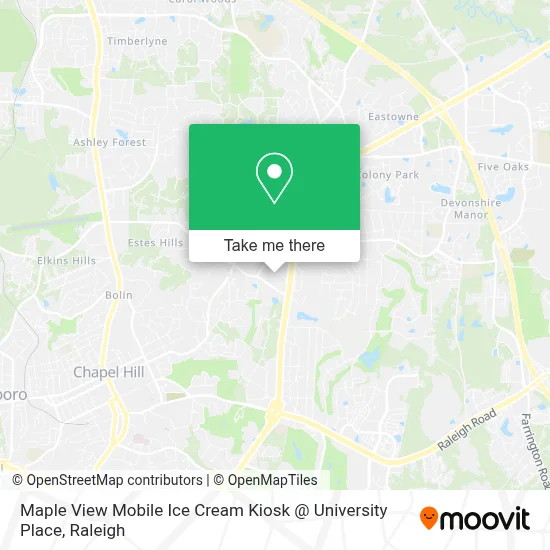 Maple View Mobile Ice Cream Kiosk @ University Place map