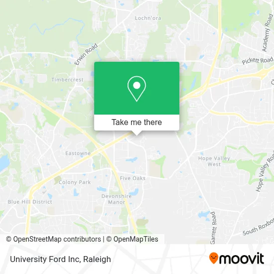 University Ford Inc map
