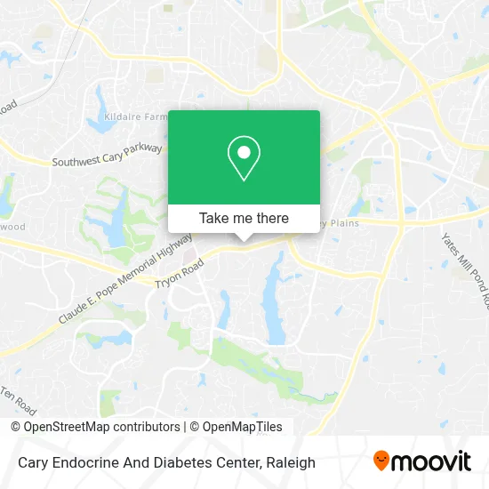 Cary Endocrine And Diabetes Center map