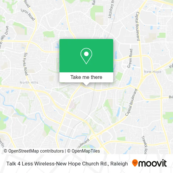 Talk 4 Less Wireless-New Hope Church Rd. map