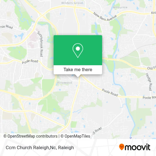 Ccm Church Raleigh,Nc map