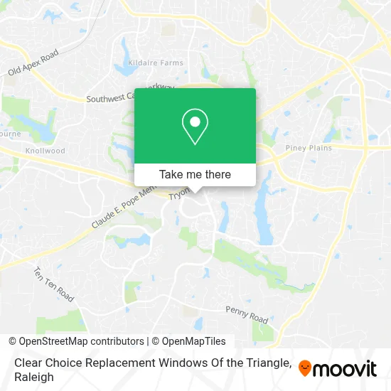 Clear Choice Replacement Windows Of the Triangle map