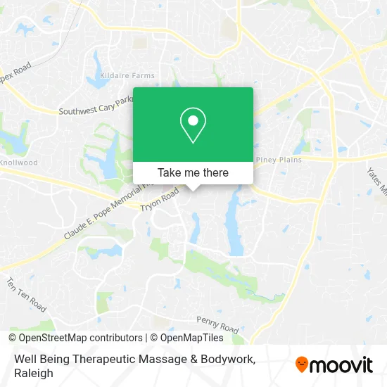 Well Being Therapeutic Massage & Bodywork map