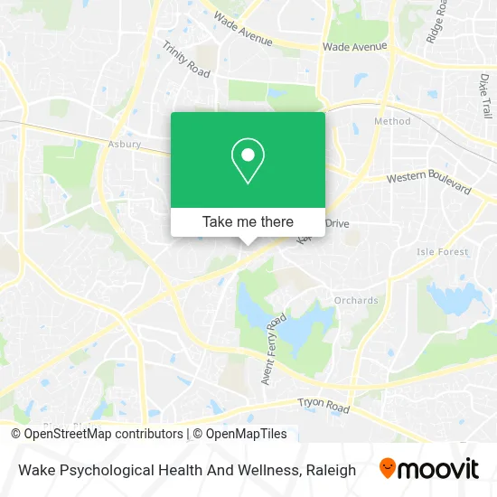 Wake Psychological Health And Wellness map