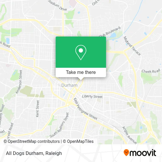 All Dogs Durham map