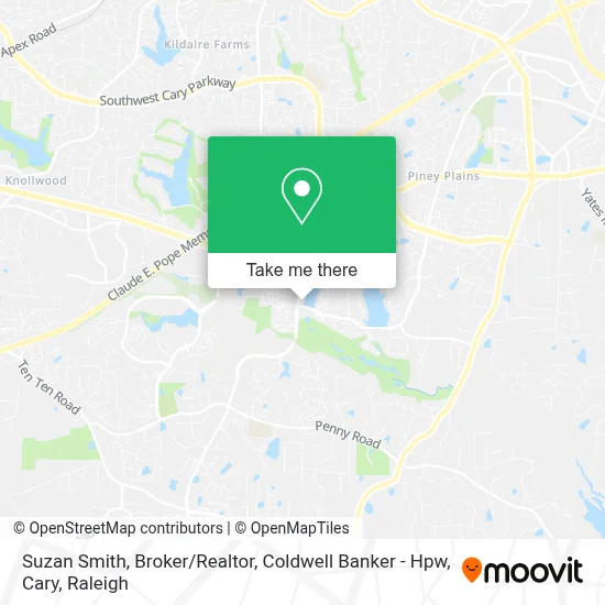 Suzan Smith, Broker / Realtor, Coldwell Banker - Hpw, Cary map