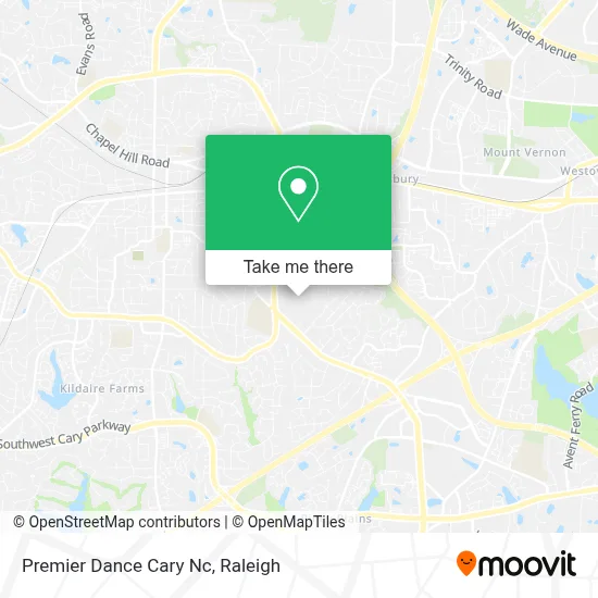 Premier Dance Cary Nc map