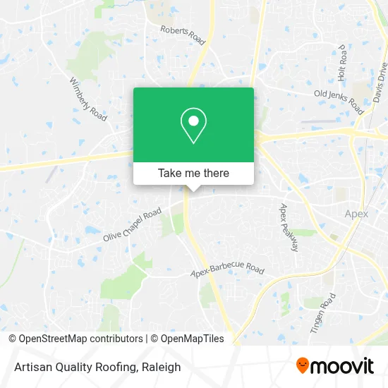 Artisan Quality Roofing map