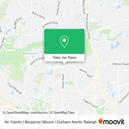 Nc Paints | Benjamin Moore | Durham North map