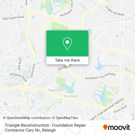 Triangle Reconstruction - Foundation Repair Contractor Cary Nc map
