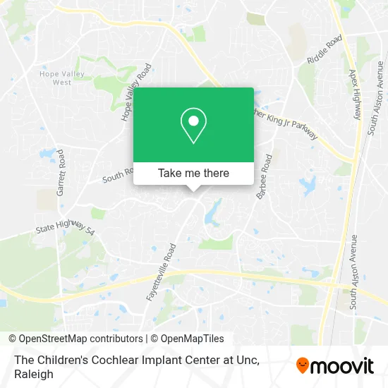 The Children's Cochlear Implant Center at Unc map