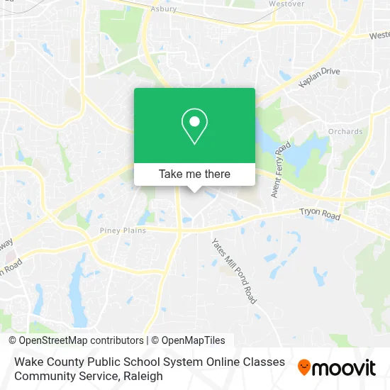Wake County Public School System Online Classes Community Service map
