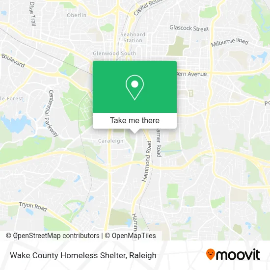 Wake County Homeless Shelter map