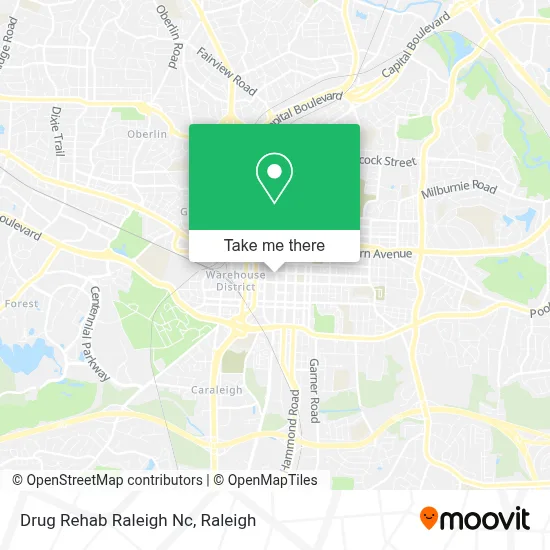 Drug Rehab Raleigh Nc map