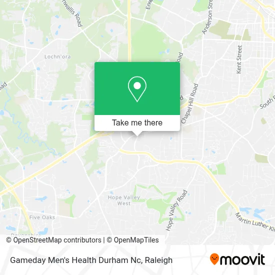 Gameday Men's Health Durham Nc map