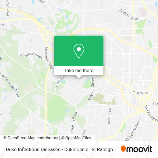Duke Infectious Diseases - Duke Clinic 1k map